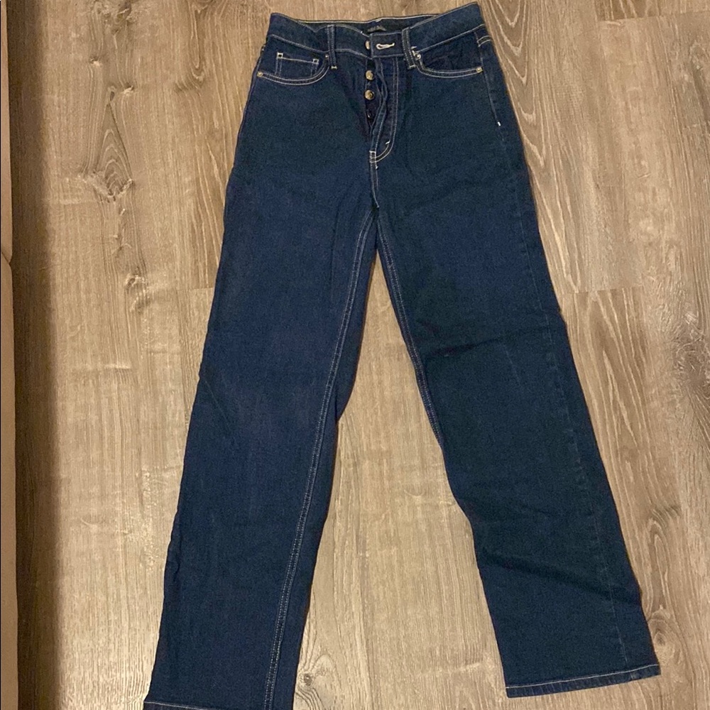 Dark Blue High-Waisted Jeans